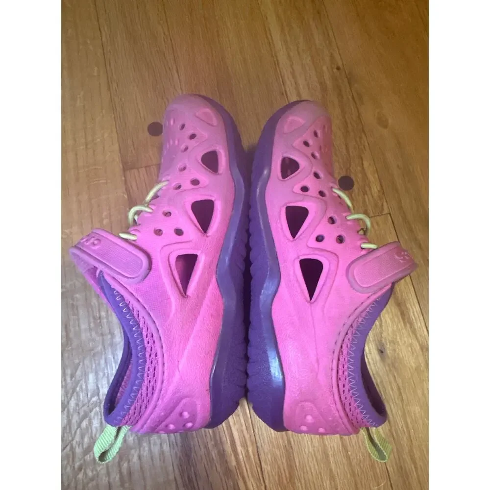 Crocs Swiftwater Play Shoes Pink/Lime/Yellow Kids Sz C12